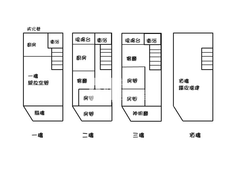 八德高城市場透天金店面,邊間三面採光,台鐵地下化興建中房屋室內格局與周邊環境