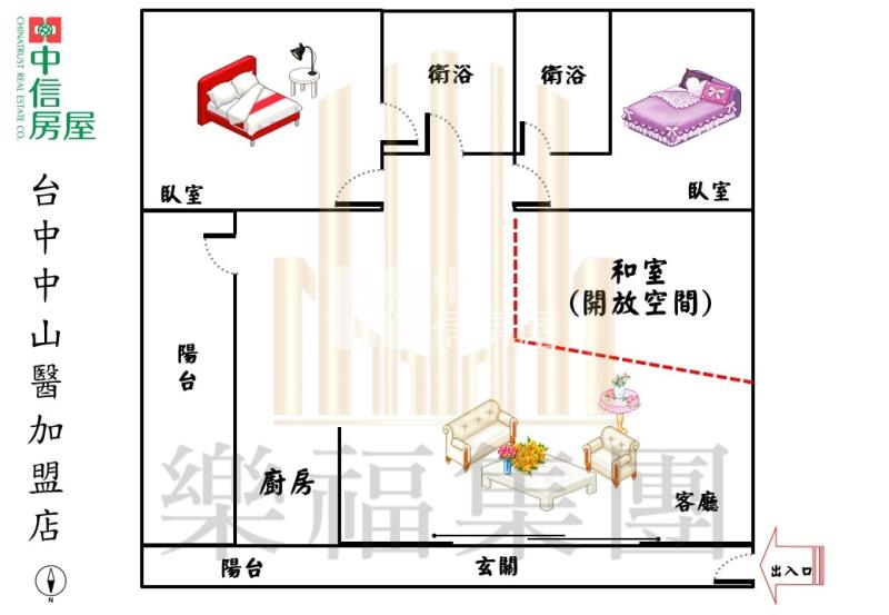 大智花園城2+1房低總價美屋房屋室內格局與周邊環境