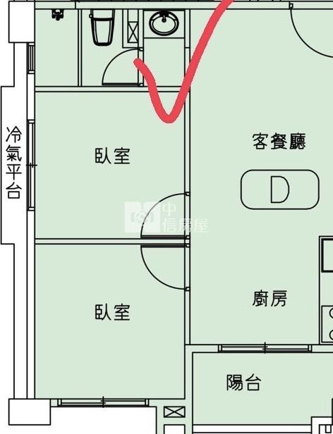 【新世紀】草漯電梯2房(附全套家俱家電)房屋室內格局與周邊環境