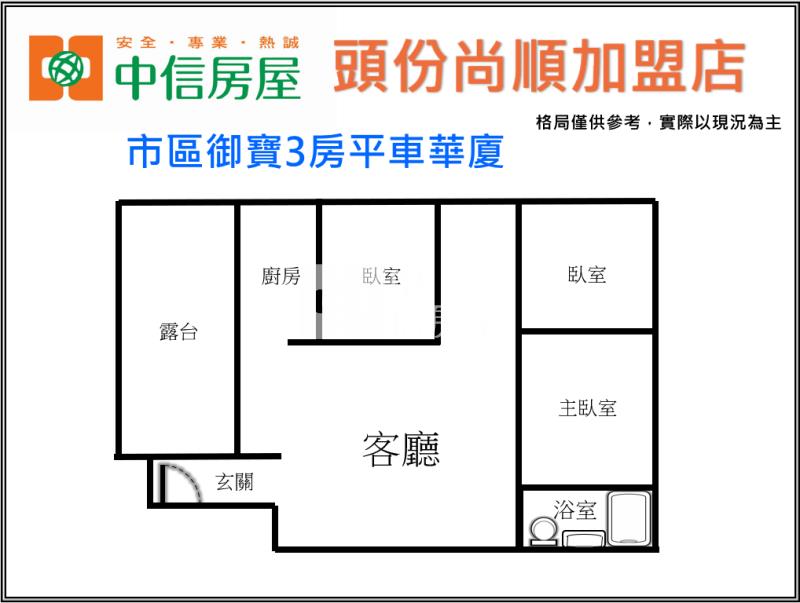 市區御寶3房平車華廈房屋室內格局與周邊環境