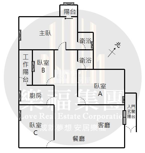 教育大學柳川河畔面公園四房美廈房屋室內格局與周邊環境