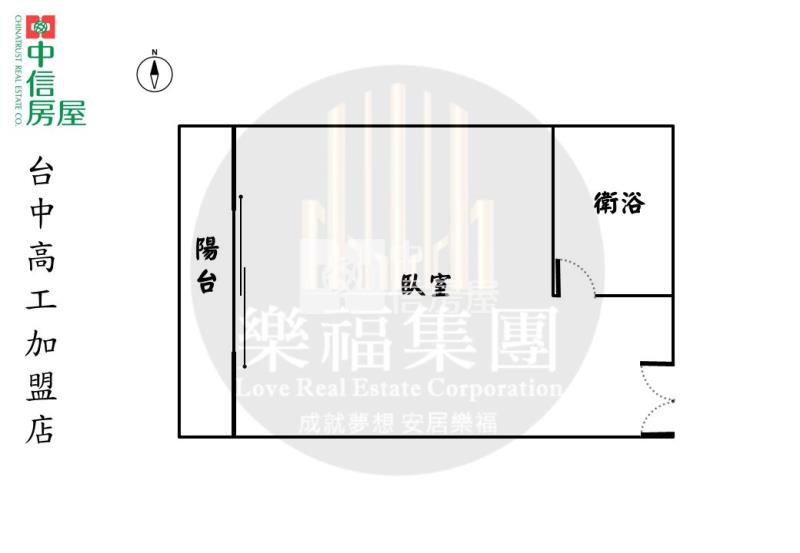 興大國圖館全新整理電梯美套房附陽台房屋室內格局與周邊環境