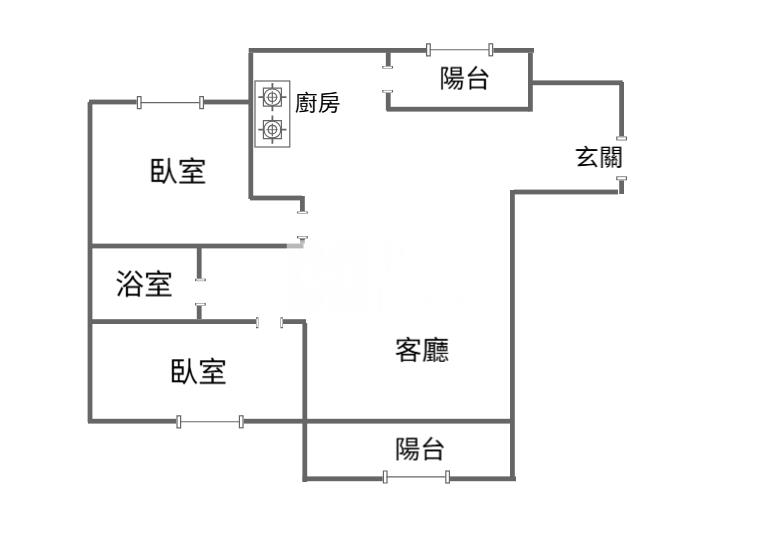 【奔馳】飛飛想2房雙陽台房屋室內格局與周邊環境