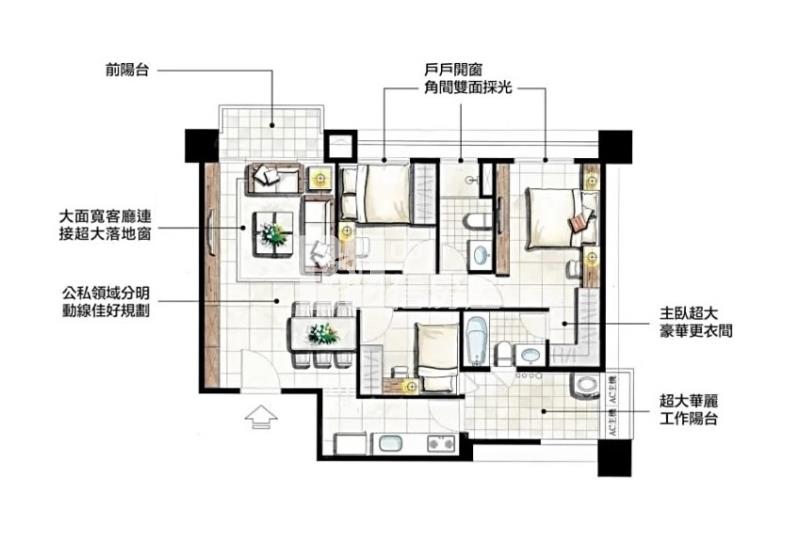勝麗方程市3房平車視野戶房屋室內格局與周邊環境