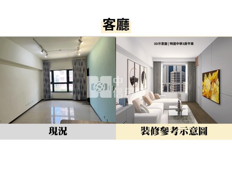 烏日明道中學允將禮湛3房平車房屋室內格局與周邊環境