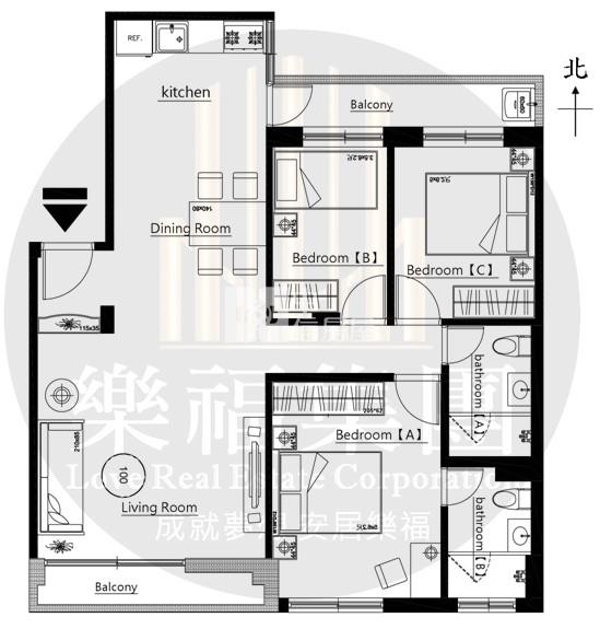 俯瞰．興進綠園道㊣3房奶油無印風美寓房屋室內格局與周邊環境