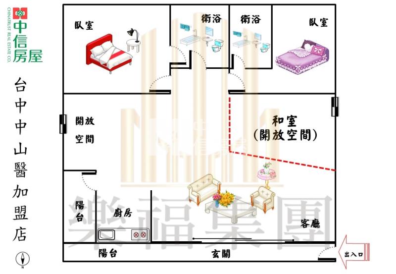 大智花園城2+1房低總價美屋房屋室內格局與周邊環境