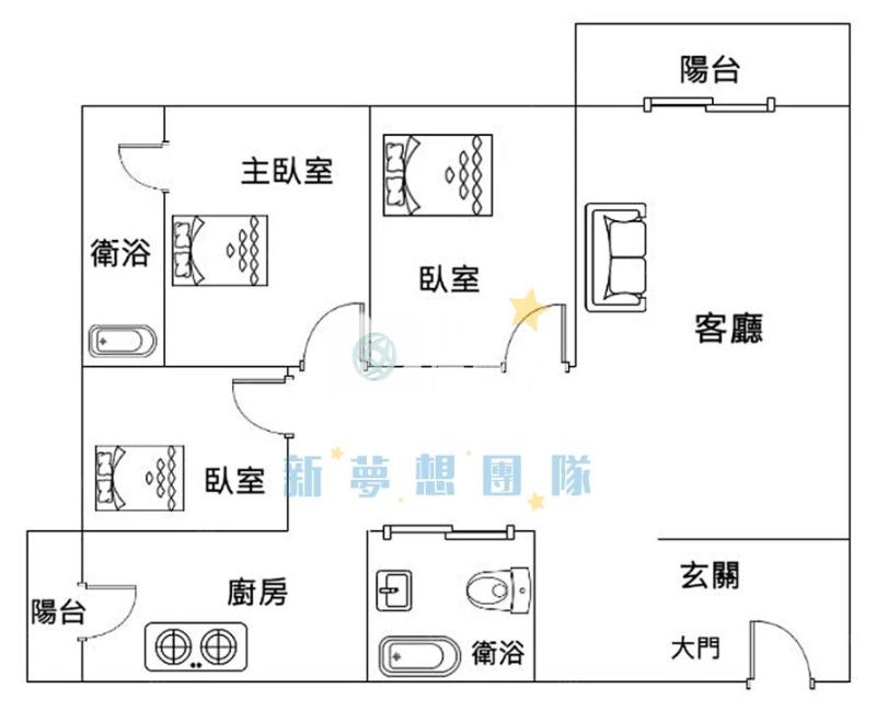 【新夢想】里昂超值3房車房屋室內格局與周邊環境