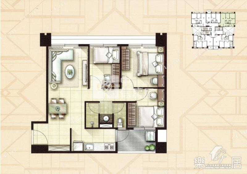 平鎮環南路慕光屋齡新2+1房房屋室內格局與周邊環境