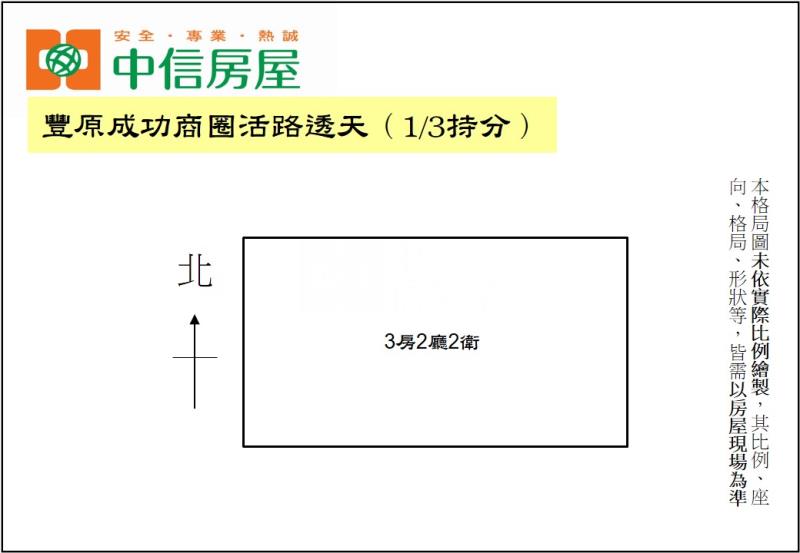 豐原成功商圈活路透天（1/3持分）房屋室內格局與周邊環境