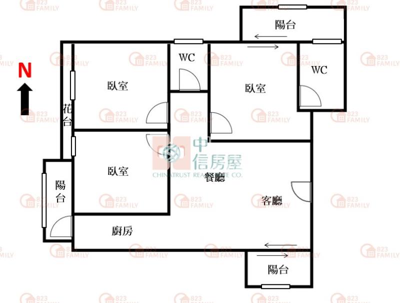 松竹商圈超值三房B1平車房屋室內格局與周邊環境