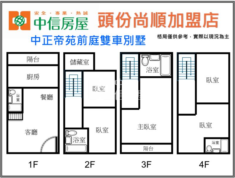 中正帝苑前庭雙車別墅房屋室內格局與周邊環境