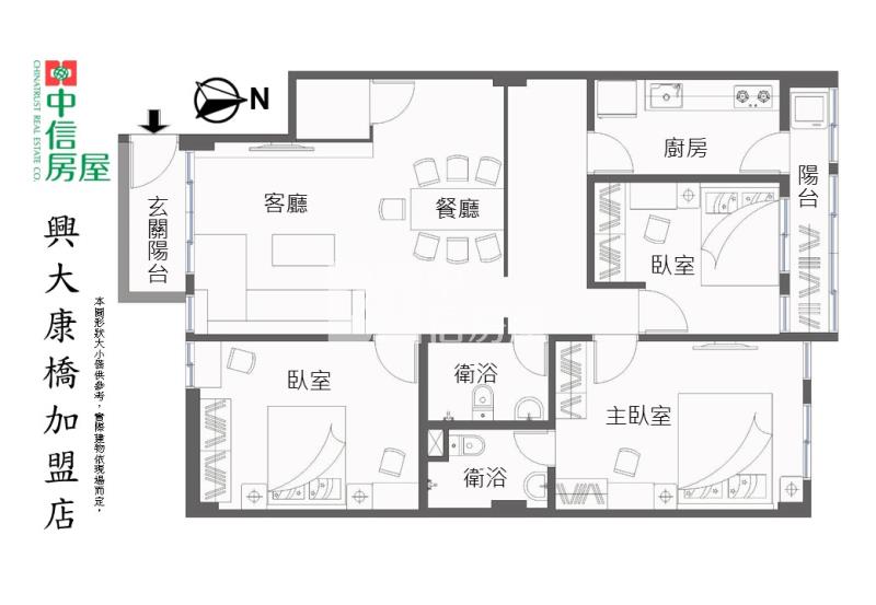 大雅大明國小旁室內整理三房車位房屋室內格局與周邊環境