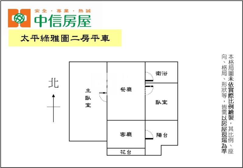 太平綠雅圖二房平車（專任）房屋室內格局與周邊環境