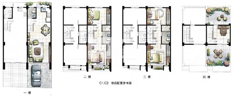 埔心中正路旁雙車庫別墅(多戶可選)房屋室內格局與周邊環境