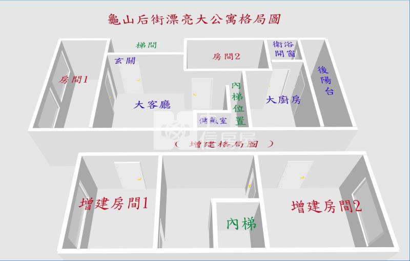 龜山頂興路公寓5樓+頂加房屋室內格局與周邊環境