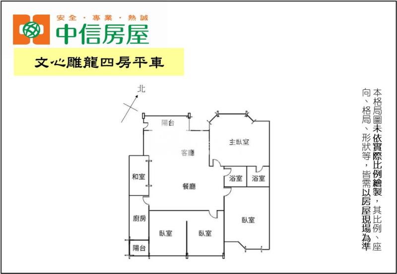 文心雕龍四房平車房屋室內格局與周邊環境
