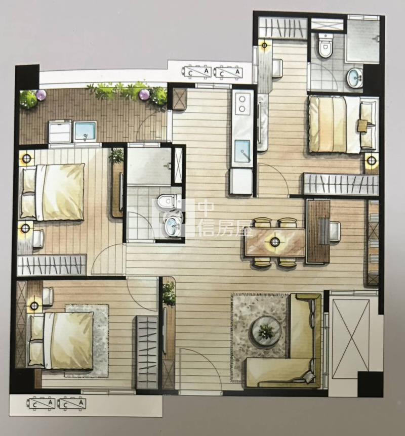 竹南全新三房平車美廈房屋室內格局與周邊環境