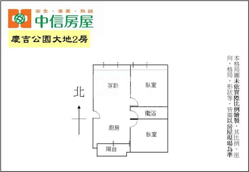 慶吉公園大地2房房屋室內格局與周邊環境