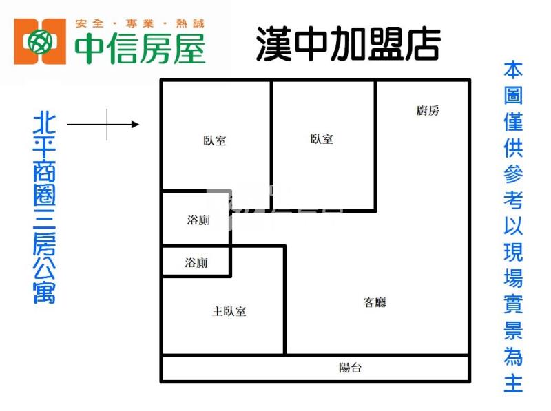 北平商圈三房公寓房屋室內格局與周邊環境