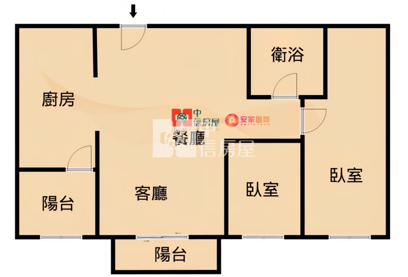 【安家】內壢站前忠孝大道2兩房車房屋室內格局與周邊環境