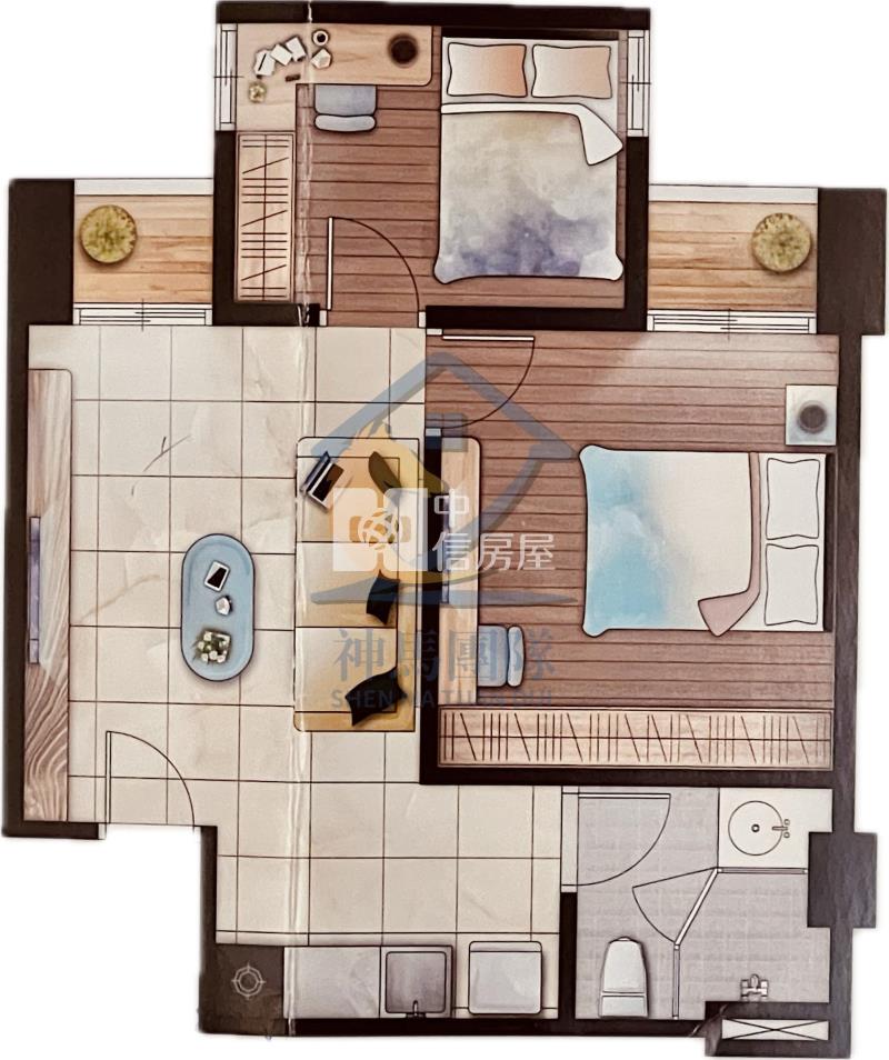 【神馬】觀音工業區【全聯旁】全新兩房房屋室內格局與周邊環境