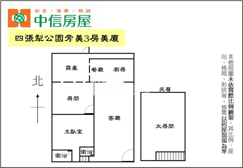 四張犁公園旁美3房美廈(專任)房屋室內格局與周邊環境