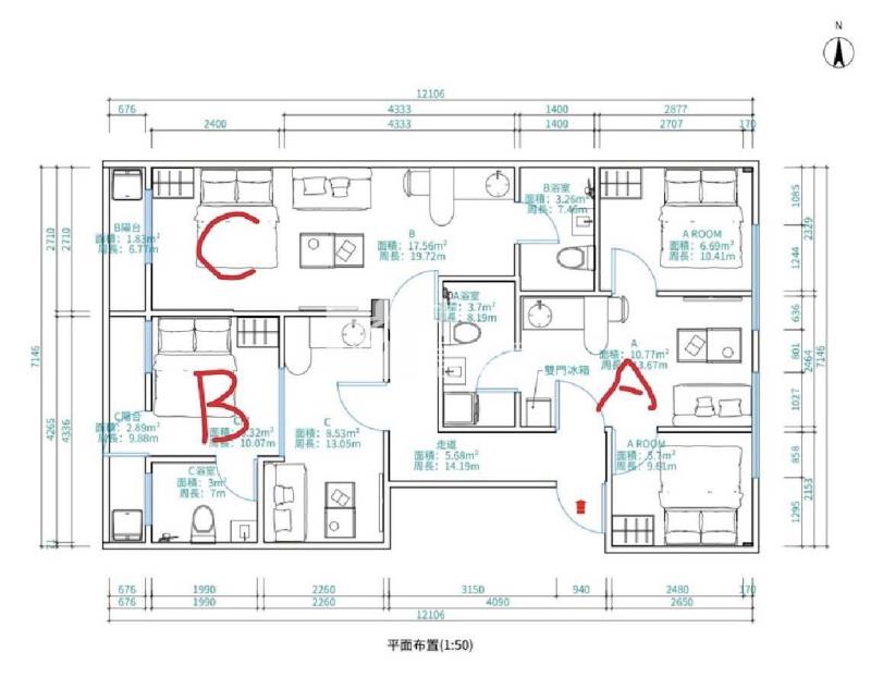 林森國小高投報1間2房+2間大套房房屋室內格局與周邊環境