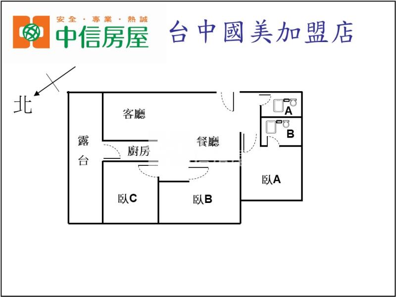 中山醫三房露台美廈房屋室內格局與周邊環境
