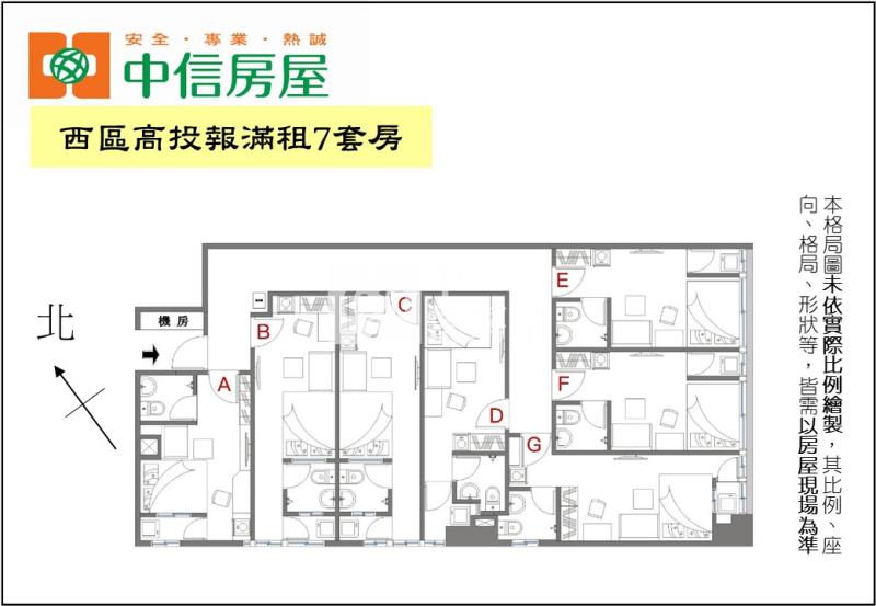 西區高投報滿租7套房房屋室內格局與周邊環境