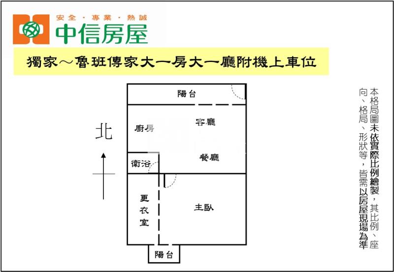 獨家~魯班傳家大一房大一廳附機上車位房屋室內格局與周邊環境