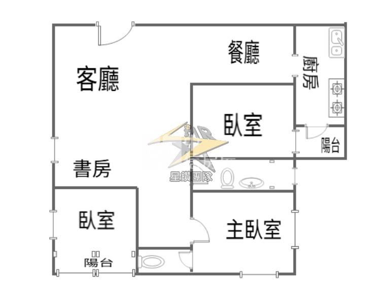 【星鑽】(專委)內壢後站環中商圈全新3+1房車房屋室內格局與周邊環境