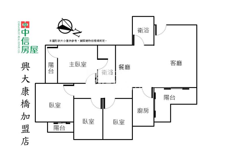 興大學府商圈採光四房+類平車房屋室內格局與周邊環境