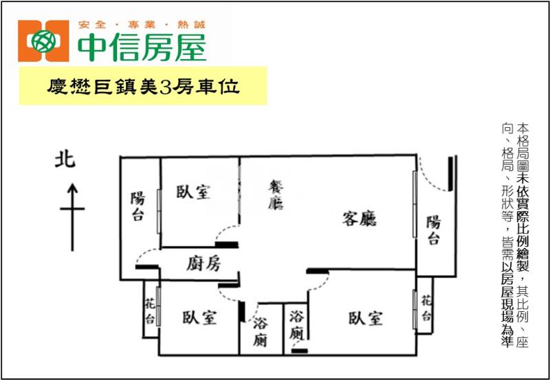慶懋巨鎮美3房車位房屋室內格局與周邊環境