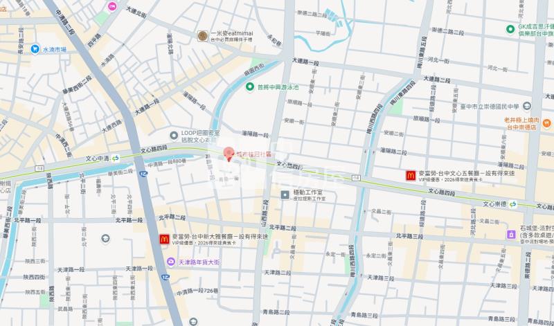 北區*城市桂冠景觀大樓*典雅裝潢.4房+車位房屋室內格局與周邊環境