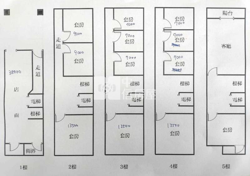 中央西路店面+12間套房房屋室內格局與周邊環境