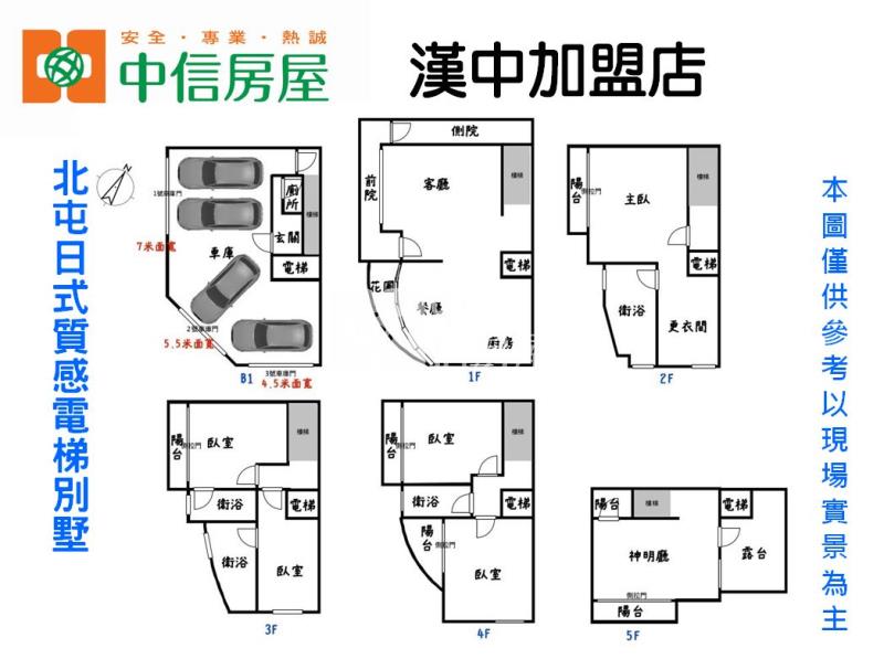 北屯日式大五房超稀有三車電梯美別墅房屋室內格局與周邊環境