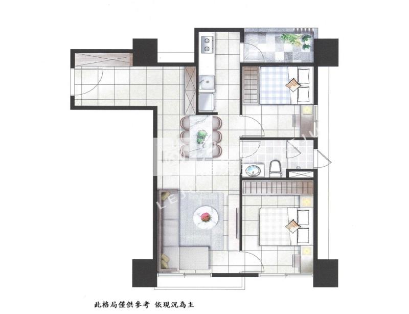 【神馬】(專任)A18偉築新豐洲裝潢大2房車房屋室內格局與周邊環境