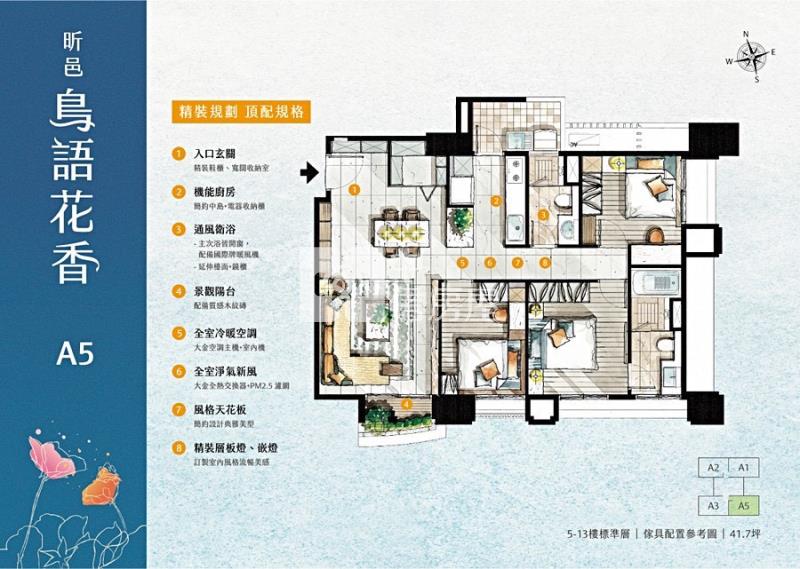 昕邑鳥語花香次頂樓三房雙平車房屋室內格局與周邊環境