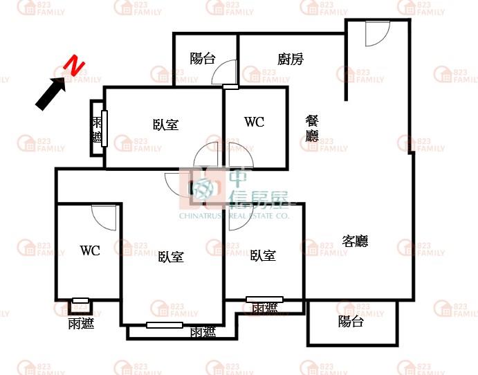 國慶煙火國聚之界高樓三房B1平車房屋室內格局與周邊環境
