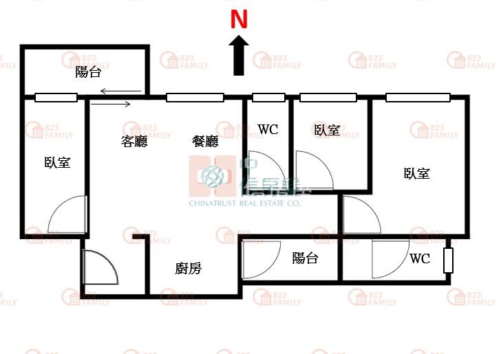 大塊森濤朝北視野全新三房雙車房屋室內格局與周邊環境