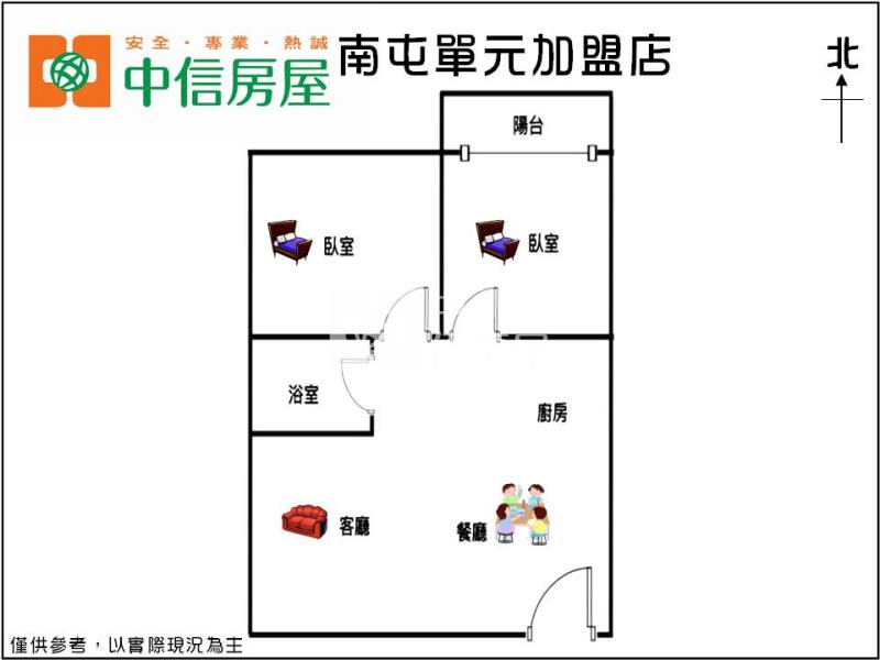 中山醫震後兩房附休旅車位房屋室內格局與周邊環境
