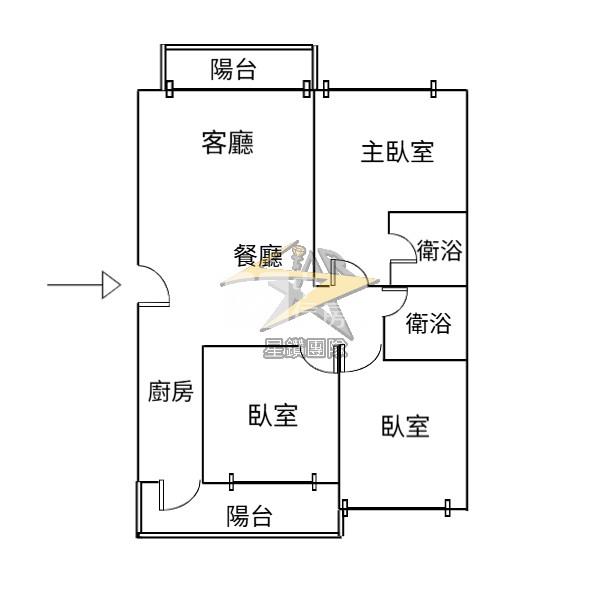 【星鑽】高鐵站前大3房車前後陽台房屋室內格局與周邊環境