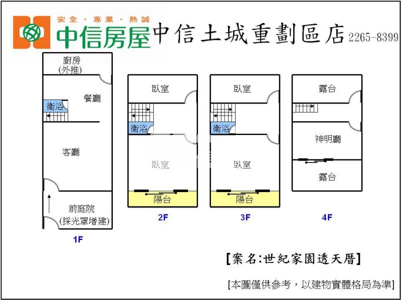 582世紀家園透天厝房屋室內格局與周邊環境