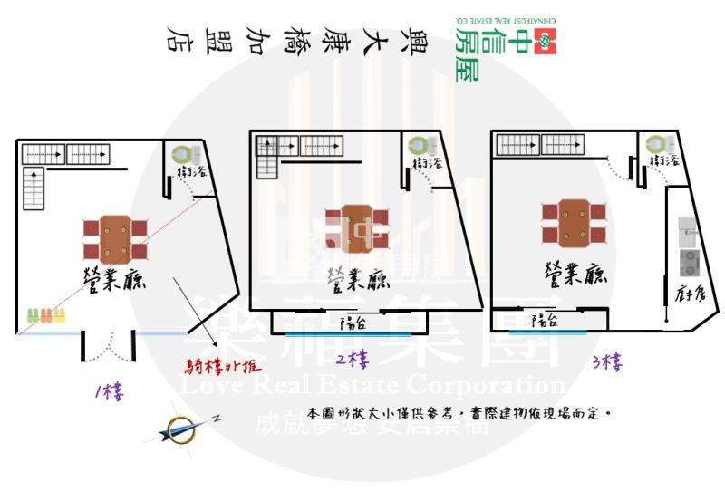 太平市場家樂福滿滿人潮|全新屋況3層樓7米大面寬 網美店面C房屋室內格局與周邊環境