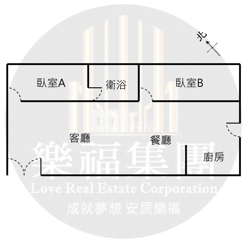 教育大學電梯採光2房房屋室內格局與周邊環境