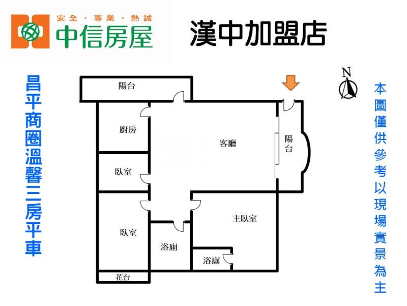昌平商圈溫馨三房平車房屋室內格局與周邊環境
