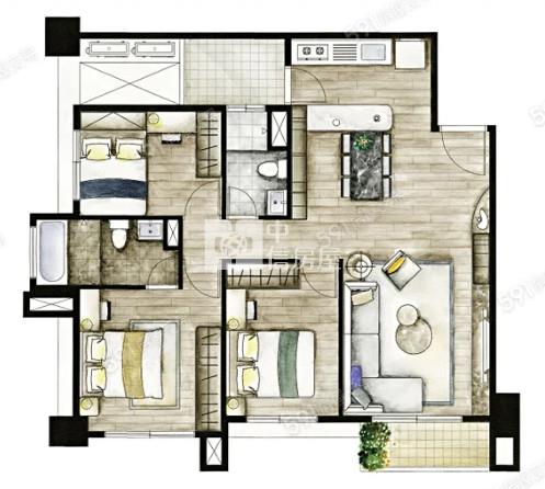 【奔馳】全新景觀佳昕昕境房屋室內格局與周邊環境