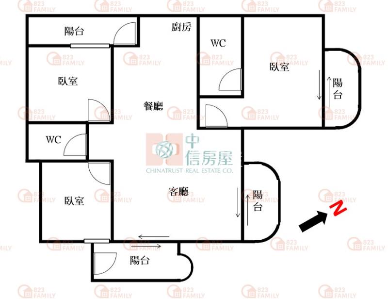 新高國小雙商圈三房平車房屋室內格局與周邊環境