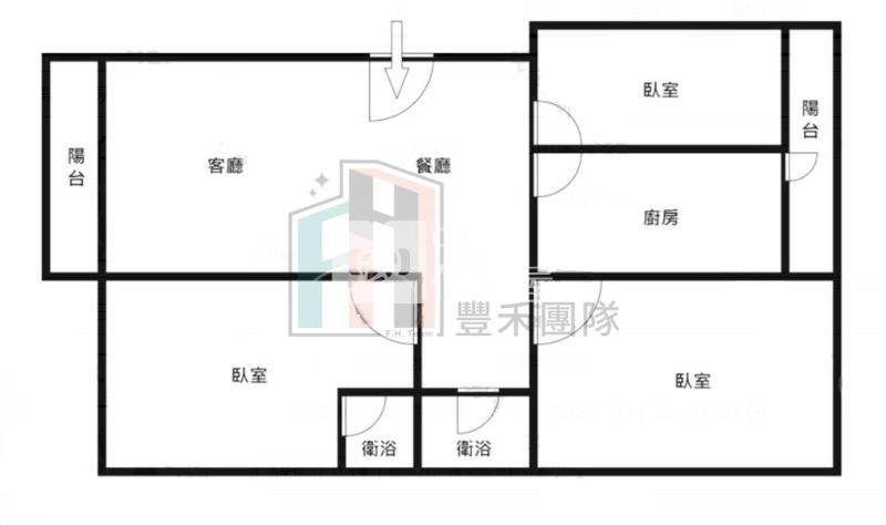 【豐禾】台北比佛利加州區大三房房屋室內格局與周邊環境